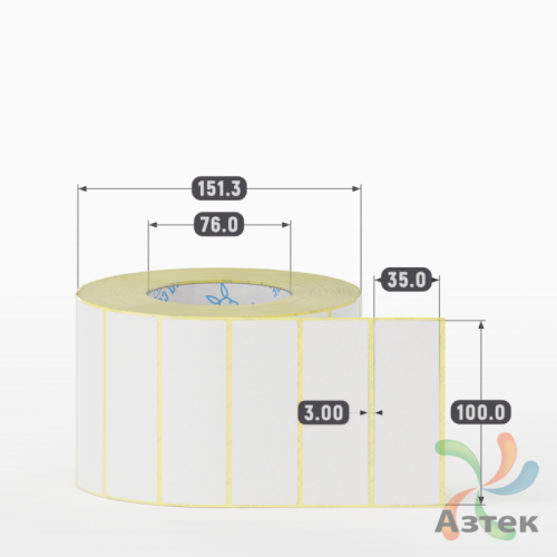 Термоэтикетка ЭКО 100х35 (рядов 1 по 2 500 шт)  в рулоне, втулка 76 мм (к) IQ code