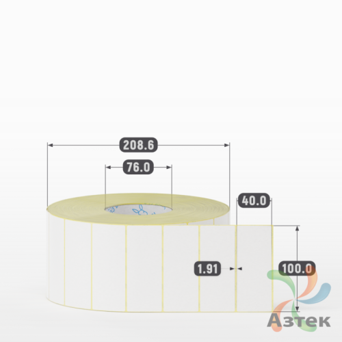 Термоэтикетка ЭКО 100х40 (рядов 1 по 5 000 шт)  в рулоне, втулка 76 мм (к) IQ code