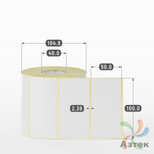 Термотрансферная этикетка 100х50 (рядов 1 по 1 000 шт) Полуглянец в рулоне, втулка 40 мм (к) IQ code