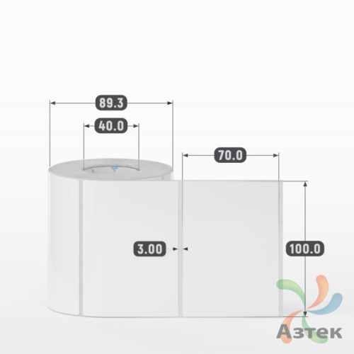 Этикетка самоклеящаяся 100х70 (рядов 1 по 500 шт) Полипропилен белый в рулоне, втулка 40 мм (к) IQ code 	