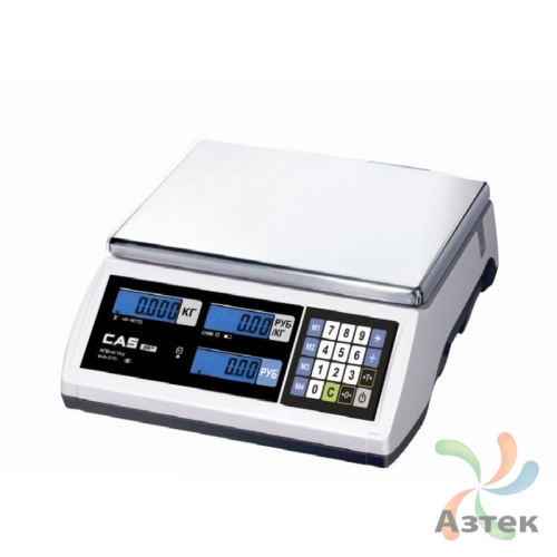 Весы CAS ER JR-15CB RS-232 настольные торговые до 15 кг, нержавеющая сталь