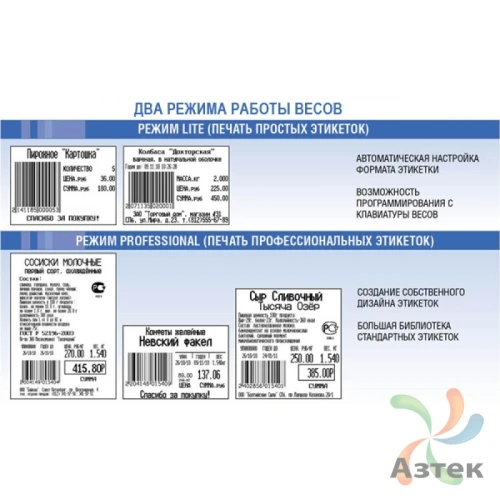 Весы Масса-к TB-S-60.2-P3 Ethernet USB RS-232 напольные товарные до 60 кг с печатью этикеток