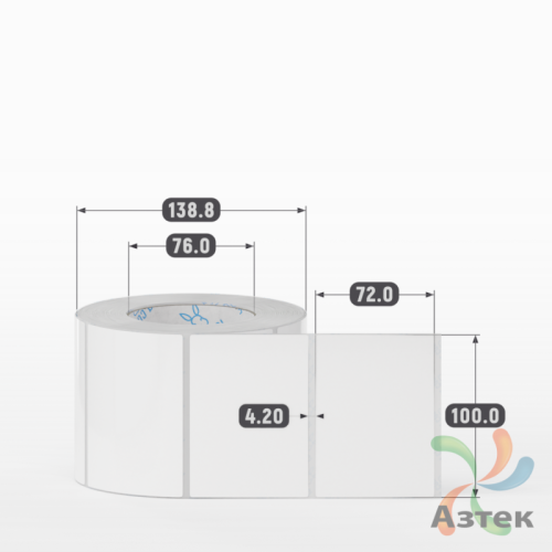 Этикетка самоклеящаяся 100х72 (рядов 1 по 1 000 шт) Полипропилен съемный клей в рулоне, втулка 76 мм (к) IQ code