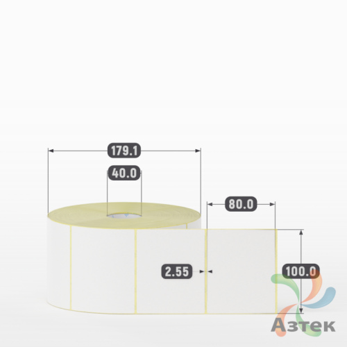 Этикетка самоклеящаяся 100х80 (рядов 1 по 2 000 шт) Termo ECO съемный клей в рулоне, втулка 40 мм (к) IQ code