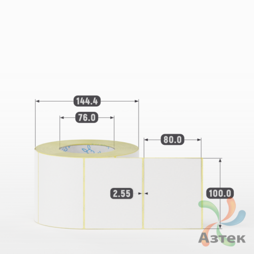 Термоэтикетка ЭКО 100х80 (рядов 1 по 1 000 шт)  в рулоне, втулка 76 мм (к) IQ code