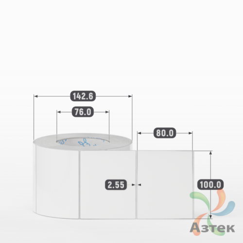 Этикетка самоклеящаяся 100х80 (рядов 1 по 1 000 шт) Полипропилен белый в рулоне, втулка 76 мм (к) IQ code 	