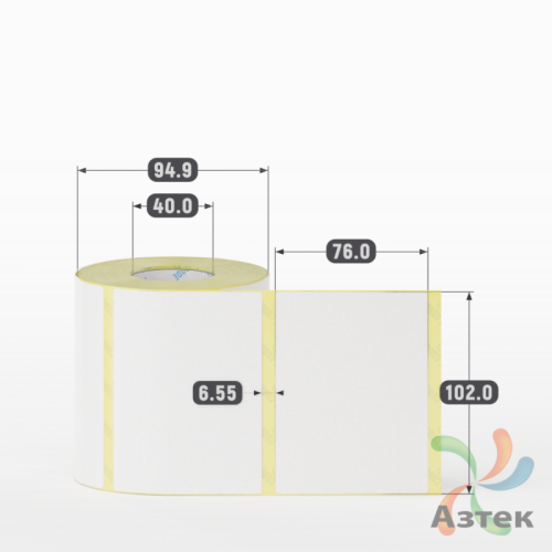Термоэтикетка ЭКО 102х76 (рядов 1 по 500 шт)  в рулоне, втулка 40 мм (к) IQ code