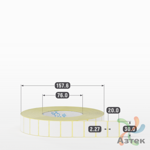 Термоэтикетка ЭКО 30х20 (рядов 1 по 5 000 шт)  в рулоне, втулка 76 мм (к) IQ code