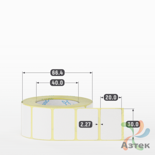 Термоэтикетка ЭКО 30х20 (рядов 1 по 700 шт)  в рулоне, втулка 40 мм (к) IQ code