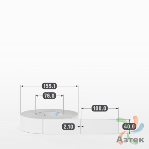 Этикетка самоклеящаяся 40х100 (рядов 1 по 1 000 шт) Полипропилен съемный клей в рулоне, втулка 76 мм (к) IQ code
