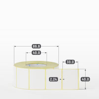 Термоэтикетка ЭКО 40х30 (рядов 1 по 1 000 шт) в рулоне, втулка 40 мм (к) IQ code