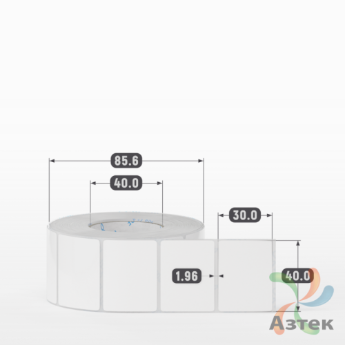 Этикетка самоклеящаяся 40х30 (рядов 1 по 1 000 шт) Полипропилен белый в рулоне, втулка 40 мм (к) IQ code 	
