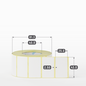 Термоэтикетка ЭКО 43х25 (рядов 1 по 1 000 шт) в рулоне, втулка 40 мм (к) IQ code