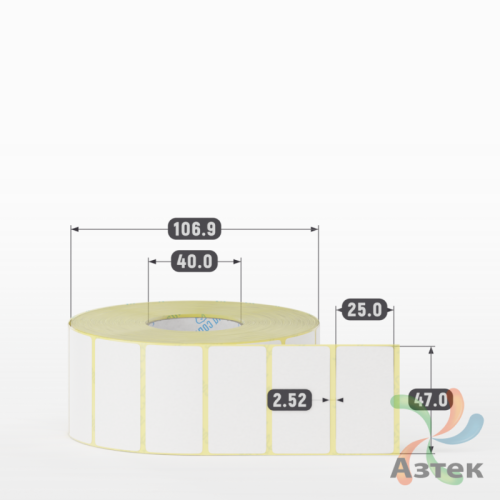 Термоэтикетка ЭКО 47х25 (рядов 1 по 2 000 шт)  в рулоне, втулка 40 мм (к) IQ code