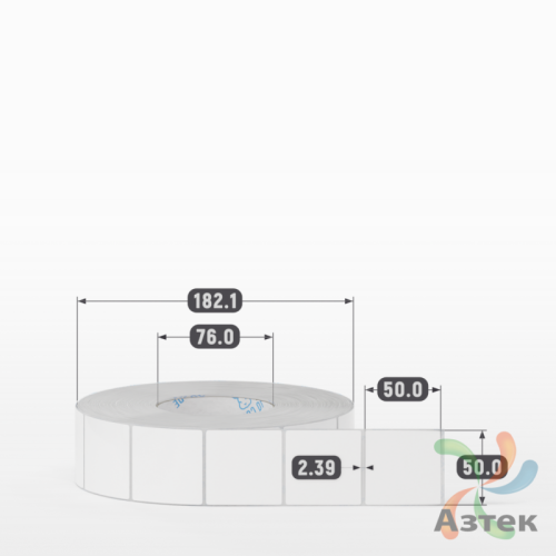 Этикетка самоклеящаяся 50х50 (рядов 1 по 3 000 шт) Полипропилен белый в рулоне, втулка 76 мм (к) IQ code 	