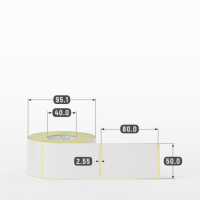 Термотрансферная этикетка 50х80 (рядов 1 по 500 шт) Полуглянец в рулоне, втулка 40 мм (к) IQ code