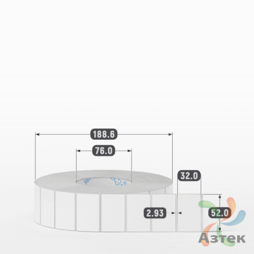 Этикетка самоклеящаяся 52х32 (рядов 1 по 5 000 шт) Полипропилен белый в рулоне, втулка 76 мм (к) IQ code 	