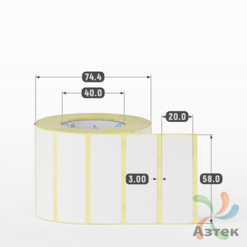Термоэтикетка ЭКО 58х20 (рядов 1 по 1 000 шт)  в рулоне, втулка 40 мм (к) IQ code