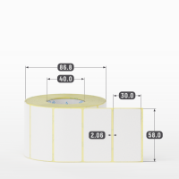 Термоэтикетка ЭКО 58х30 (рядов 1 по 1 000 шт) в рулоне, втулка 40 мм (к) IQ code
