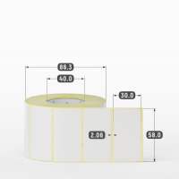 Термотрансферная этикетка 58х30 (рядов 1 по 1 000 шт) Полуглянец в рулоне, втулка 40 мм (к) IQ code