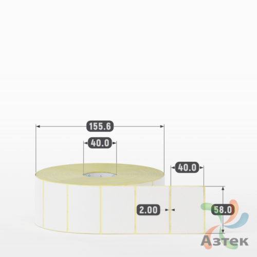 Термоэтикетка 58х40 (рядов 1 по 3000 шт) Termo ECO, втулка 40 мм (к) IQ code (подходит для Вайлдберриз)