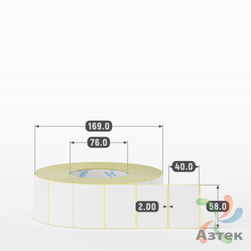 Термоэтикетка 58х40 (рядов 1 по 3000 шт) Termo ECO, втулка 76 мм (к) IQ code (подходит для Вайлдберриз)
