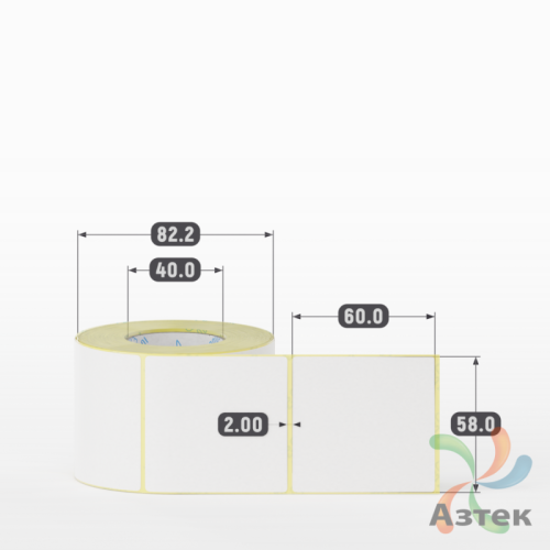 Термоэтикетка ЭКО 58х60 (рядов 1 по 450 шт)  в рулоне, втулка 40 мм (к) IQ code