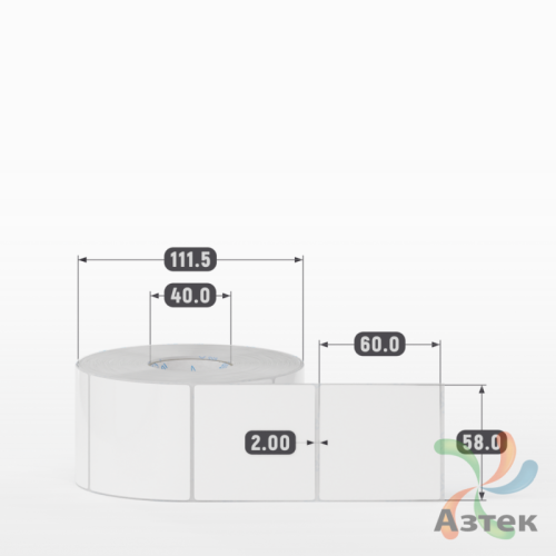 Этикетка самоклеящаяся 58х60 (рядов 1 по 1 000 шт) Полипропилен белый в рулоне, втулка 40 мм (к) IQ code 	