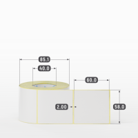 Термотрансферная этикетка 58х60 (рядов 1 по 500 шт) Полуглянец в рулоне, втулка 40 мм (к) IQ code