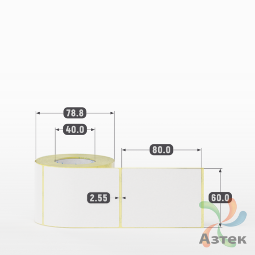Термоэтикетка ЭКО 60х80 (рядов 1 по 300 шт)  в рулоне, втулка 40 мм (к) IQ code