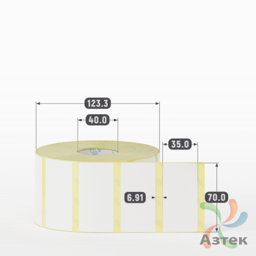 Термоэтикетка ЭКО 70х35 (рядов 1 по 2 000 шт)  в рулоне, втулка 40 мм (к) IQ code