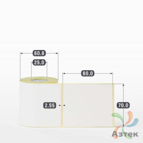 Термоэтикетка ЭКО 70х80 (рядов 1 по 200 шт)  в рулоне, втулка 25 мм (к) IQ code