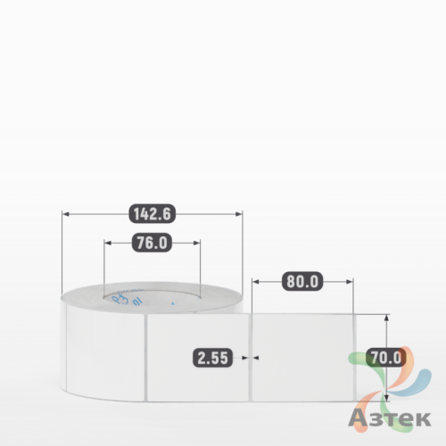 Этикетка самоклеящаяся 70х80 (рядов 1 по 1 000 шт) Полипропилен белый в рулоне, втулка 76 мм (к) IQ code 	
