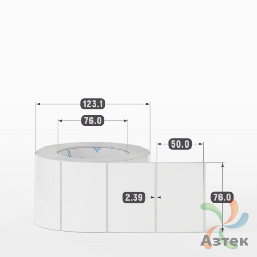 Этикетка самоклеящаяся 76х50 (рядов 1 по 1 000 шт) Полипропилен белый в рулоне, втулка 76 мм (к) IQ code 	
