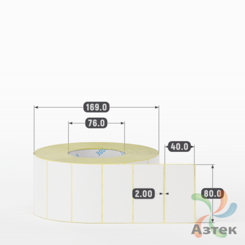 Термоэтикетка ЭКО 80х40 (рядов 1 по 3 000 шт)  в рулоне, втулка 76 мм (к) IQ code