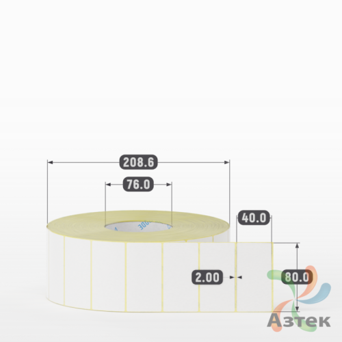 Термоэтикетка ЭКО 80х40 (рядов 1 по 5 000 шт)  в рулоне, втулка 76 мм (к) IQ code