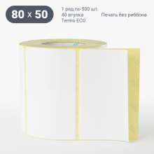 Термоэтикетка ЭКО 80х50 (рядов 1 по 500 шт)  в рулоне, втулка 40 мм (к) IQ code