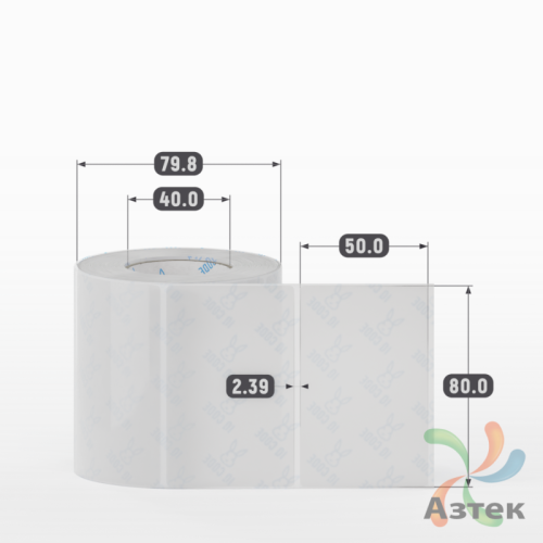 Этикетка самоклеящаяся 80х50 (рядов 1 по 500 шт) Прозрачный полипропилен в рулоне, втулка 40 мм (к) IQ code