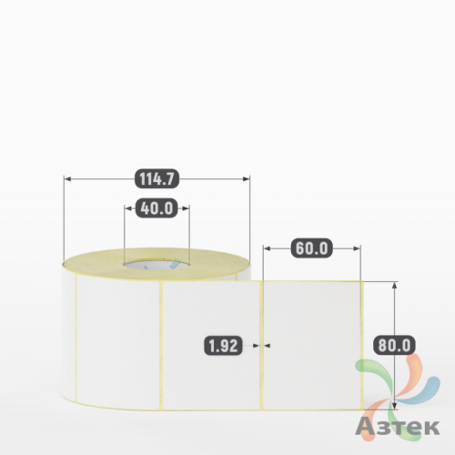 Термоэтикетка ТОП 80х60 (рядов 1 по 1 000 шт)  в рулоне, втулка 40 мм (к) IQ code