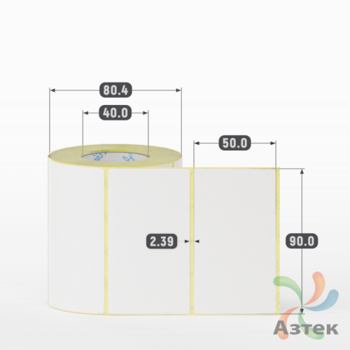 Термоэтикетка ЭКО 90х50 (рядов 1 по 500 шт)  в рулоне, втулка 40 мм (к) IQ code