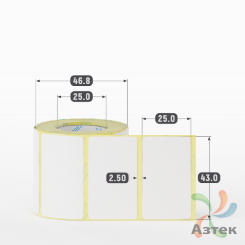 Термоэтикетка ЭКО 43х25 (рядов 1 по 300 шт)  в рулоне, втулка 25 мм (к) IQ code