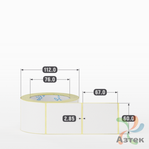 Термоэтикетка ТОП 60х67 (рядов 1 по 500 шт)  в рулоне, втулка 76 мм (к) IQ code