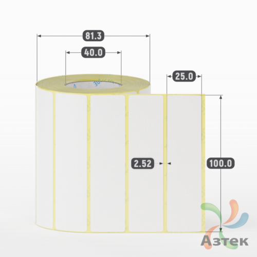 Термоэтикетка ЭКО 100х25 (рядов 1 по 1 000 шт)  в рулоне, втулка 40 мм (к) IQ code