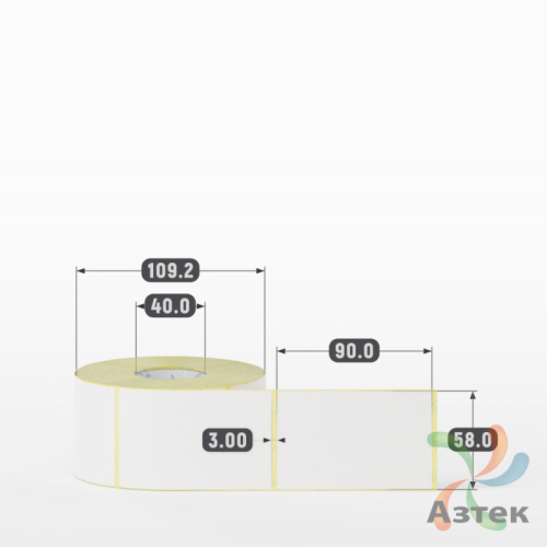 Термоэтикетка ТОП 58х90 (рядов 1 по 600 шт)  в рулоне, втулка 40 мм (к) IQ code