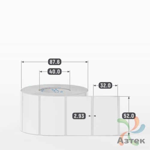 Этикетка самоклеящаяся 52х32 (рядов 1 по 1 000 шт) Полипропилен белый в рулоне, втулка 40 мм (к) IQ code 	