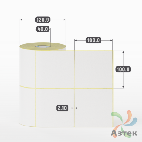 Термоэтикетка ЭКО 100х100 (рядов 2 по 700 шт)  в рулоне, втулка 40 мм (к) IQ code