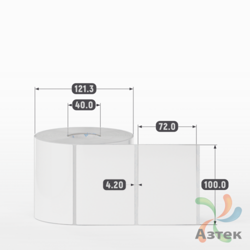 Этикетка самоклеящаяся 100х72 (рядов 1 по 1 000 шт) Полипропилен белый в рулоне, втулка 40 мм (к) IQ code 	