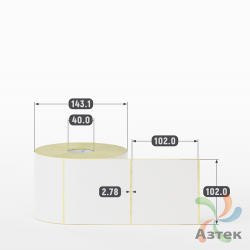 Термоэтикетка ЭКО 102х102 (рядов 1 по 1 000 шт)  в рулоне, втулка 40 мм (к) IQ code