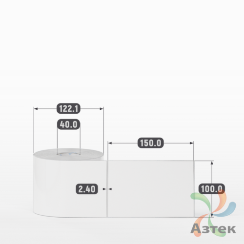 Этикетка самоклеящаяся 100х150 (рядов 1 по 500 шт) Полипропилен белый в рулоне, втулка 40 мм (к) IQ code 	