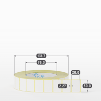 Термоэтикетка ЭКО 30х20 (рядов 1 по 3 000 шт) в рулоне, втулка 76 мм (к) IQ code